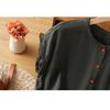 Women Solid Color Ruffle Linen Cotton Shirt Casual Cap Sleeve Breathable Summer Blouse