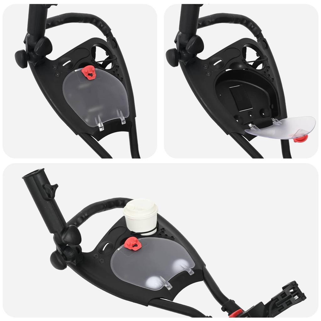 Golf Trolley with Seat Black Aluminum Foldable