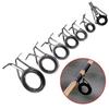 7Pcs Mixed Size Fishing Rod Guides Tip Top Eye Line Rings Building Repair Kit