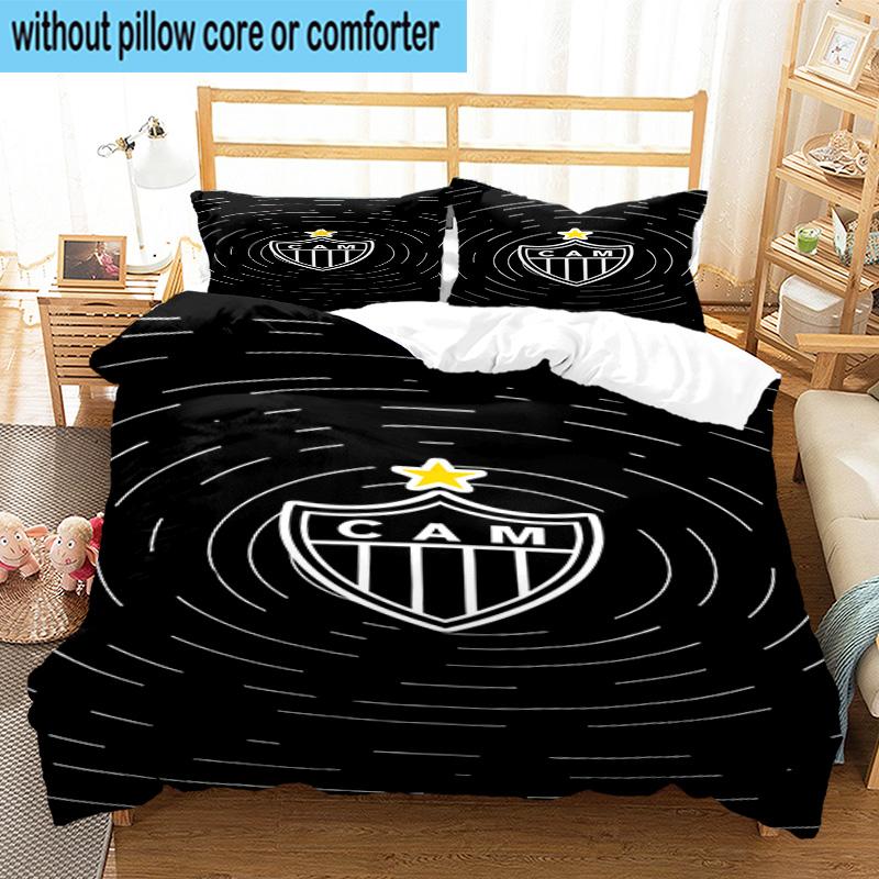 3pcs Clube Atlético Mineiro With Shield Bedding Set Duvet Cover Closure Includes 1 Duvet Cover & 2 Pillowcases Bedding Sets Home Decor Gifts