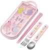 Antibacterial Slide Trio Set Lunch Box Chopsticks Spoon Fork Happy Smile Girls Made In Japan Children's & TACC2AG-A