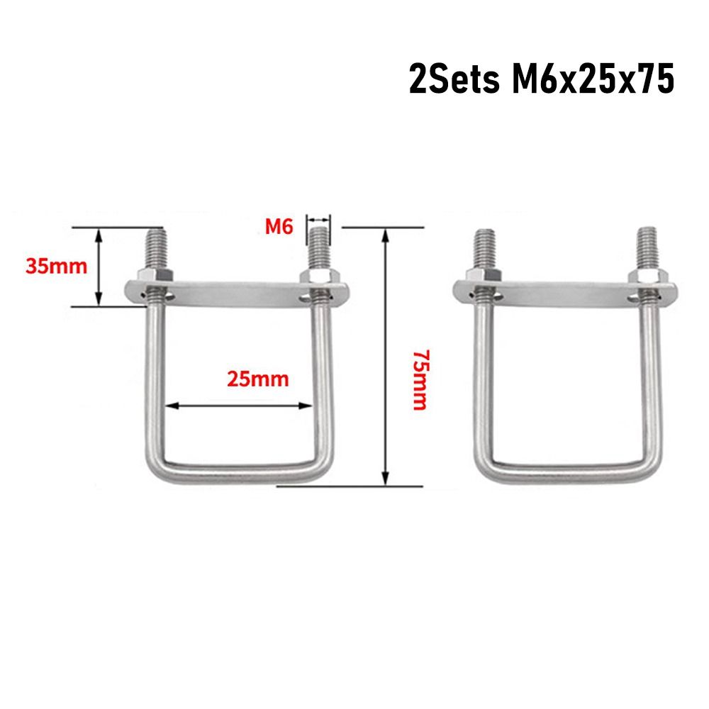 2Sets With Baffle Square Clamp Iron Squa Bolt New Pipe U-clamp