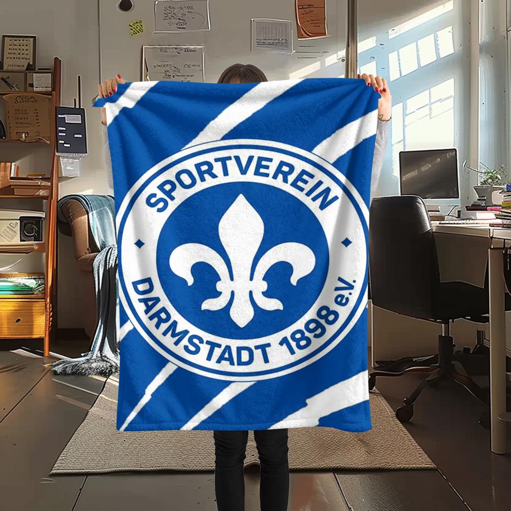 1pc SV Darmstadt 98 Print Flannel Blanket, High quality Comfortable for All Seasons, Home Decor, Warmth and Comfort, Perfect for Christmas Gifts92