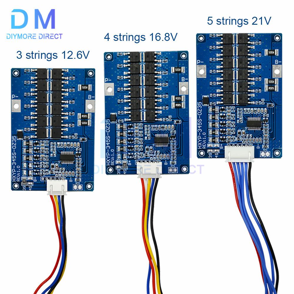 3/4/5S 35A Li-ion Литиевая Батарея BMS 18650 Зарядное Устройство Защита 12.6V 16.8V 21V Защита С Радиатором Контроля Температуры