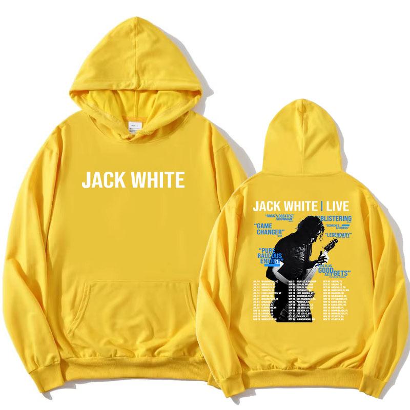 Jack White Tour 2026 Hoodies Long Sleeve Fashion Pocket Sweatshirts Casual Graphic Print Merch Sudaderas Women Tops