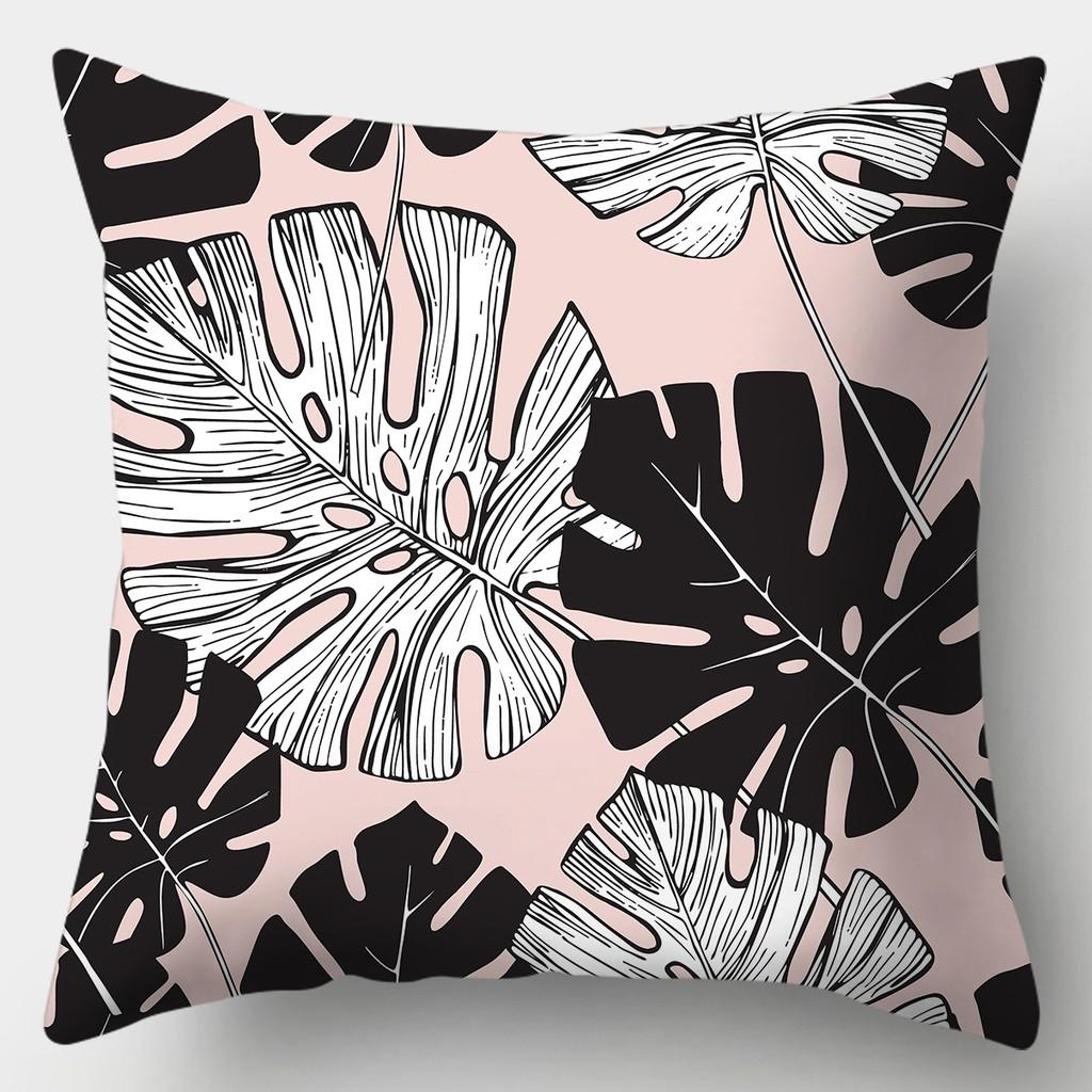 Наволочка серии с узором листьев 45 см X 45 см, квадратная наволочка для дивана, креативная наволочка с растением