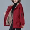 Women's Autumn and Winter Corduroy Parker Clothing Hooded Padded Jacket Padded Jacket Thickened Plus Velvet Jacket