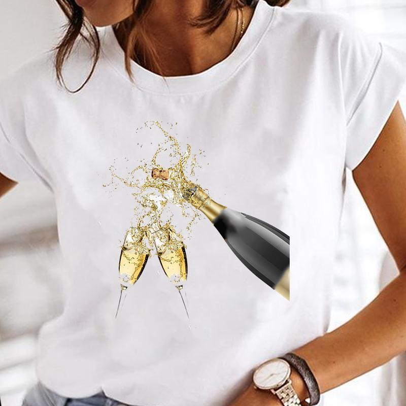 Модные футболки, женские футболки с надписью «вино», забавная трендовая женская одежда с коротким рукавом, одежда с героями мультфильмов, обычные топы с принтом, футболка с графическим принтом