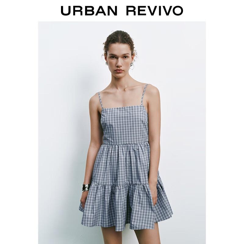 Женское клетчатое многослойное платье-сарафан А-силуэта