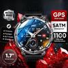 2026 Новая смарт-часы 1100 мАч GPS-трек 5ATM Водонепроницаемые Спортивный трекер бега Компас на открытом воздухе Военные смарт-часы