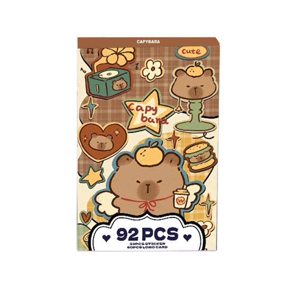 Блестящие фотокарточки с капибарами Мультяшные коллекционные карточки с капибарами Игрушечные ломо-карточки Kawaii
