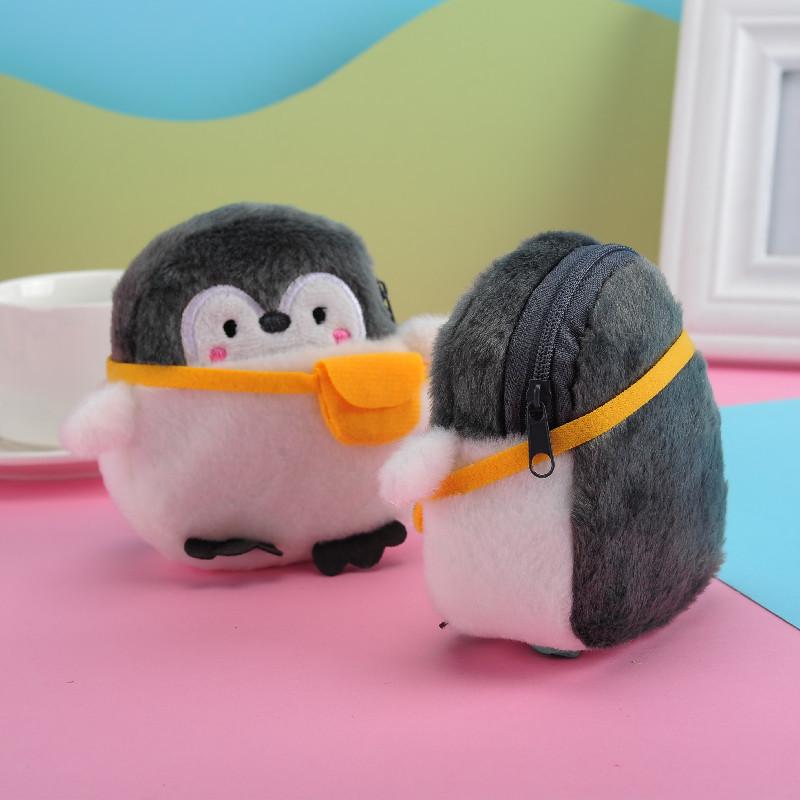 Cute Mini Penguin Coin Purse Cartoon Coin Purse Data Line Bag Durable Plush Coin Purse Accessories