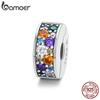 Bamoer Sterling Silver 925 Colorful Garden CZ Beads for Women Jewelry Making Charm Fit Original Bracelet DIY Jewelry