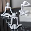 4Pcs Golden Thinker Statue Abstract Art Sculpture Plastic Collectible Figurines Living Room Display