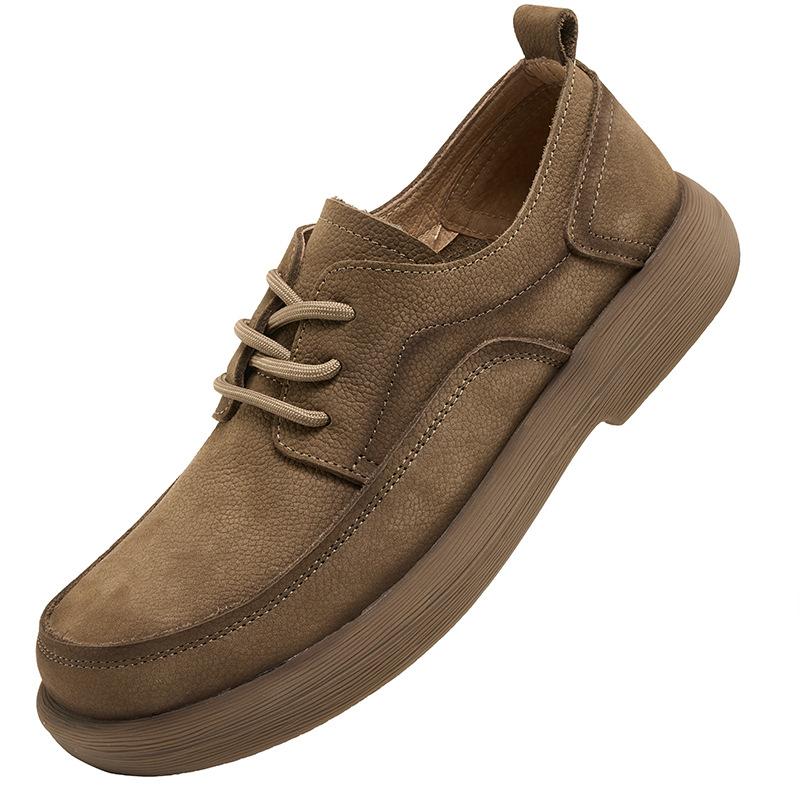 Весенне-летние новые мужские повседневные кожаные туфли, верхний слой коровьей кожи, ретро, универсальные, мягкая подошва, одинарные туфли, низкий вырез, шнуровка, мужская обувь