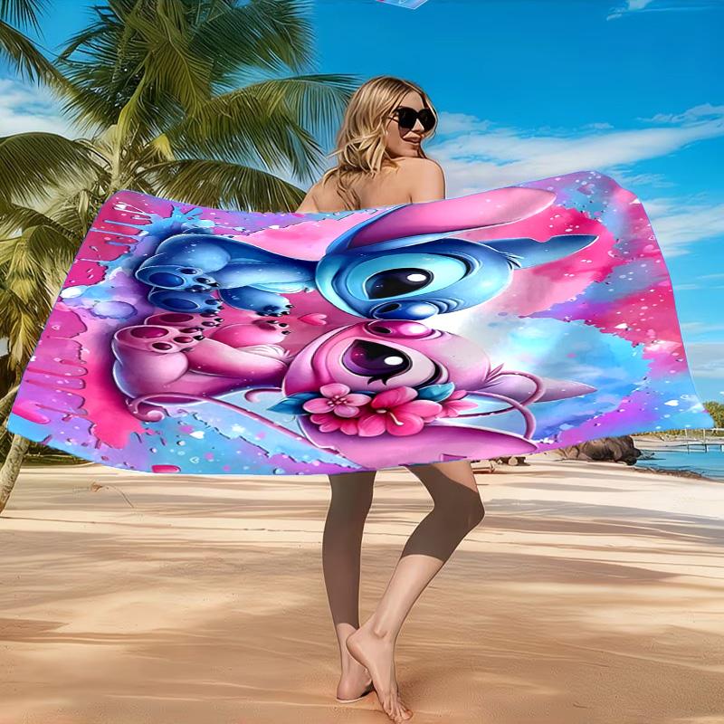 Cartoon Hawaii Artwork Printed Microfiber Beach Towel, Soft And Absorbent, Quick-Dry, Ideal for Summer Travel, Beach Essential, Swimming Pool