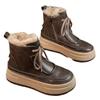 Autumn and Winter New Women's Shoes Platform Velvet Martin Boots Casual Fashion Sports Cotton Boots Snow Boots Cloth