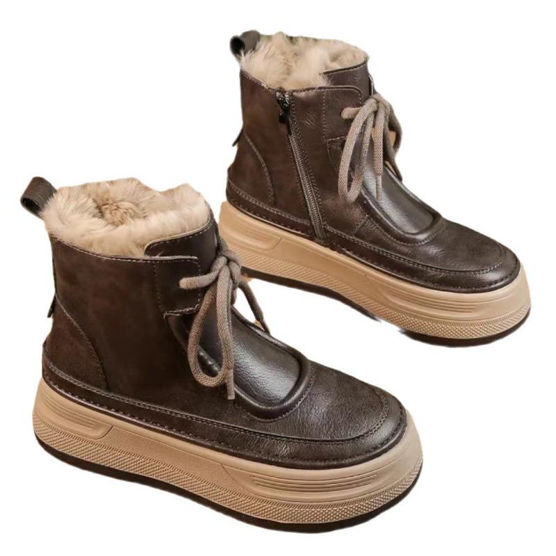 Autumn and Winter New Women's Shoes Platform Velvet Martin Boots Casual Fashion Sports Cotton Boots Snow Boots Cloth