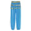 Girls Elegant Belly Dance Pants Sequin Embellished Chiffon Fabric Elastic Waist Beaded Tassels Performance Wear