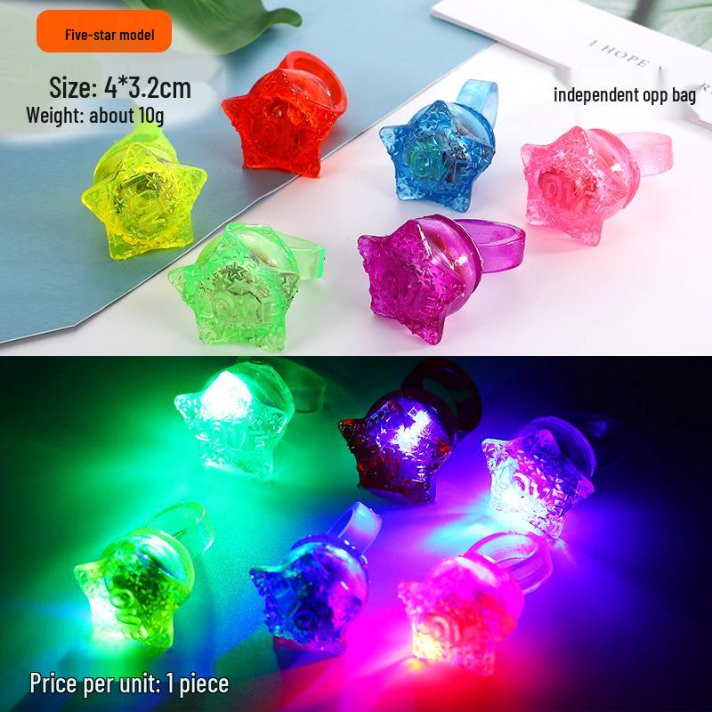 Glow Strawberry Ring LED Light Flashing Soft Rubber Toy