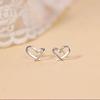 S999 Sterling Silver Hollow Heart Earrings for Women - Unique, Elegant, Light Luxury, High-End Ear Piercing.