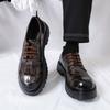 Туфли из кожи с большой головкой мужские весенние повседневные ретро туфли на платформе дерби формальные в британском стиле большого размера модная обувь