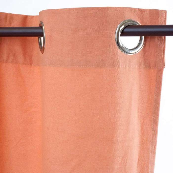 Cotton Curtain with Eyelets Terracotta 150x250