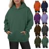 Women's Fashion Daily Versatile Casual O-neck Sweatshirts Long Sleeve Solid Color Top Sweatshirts