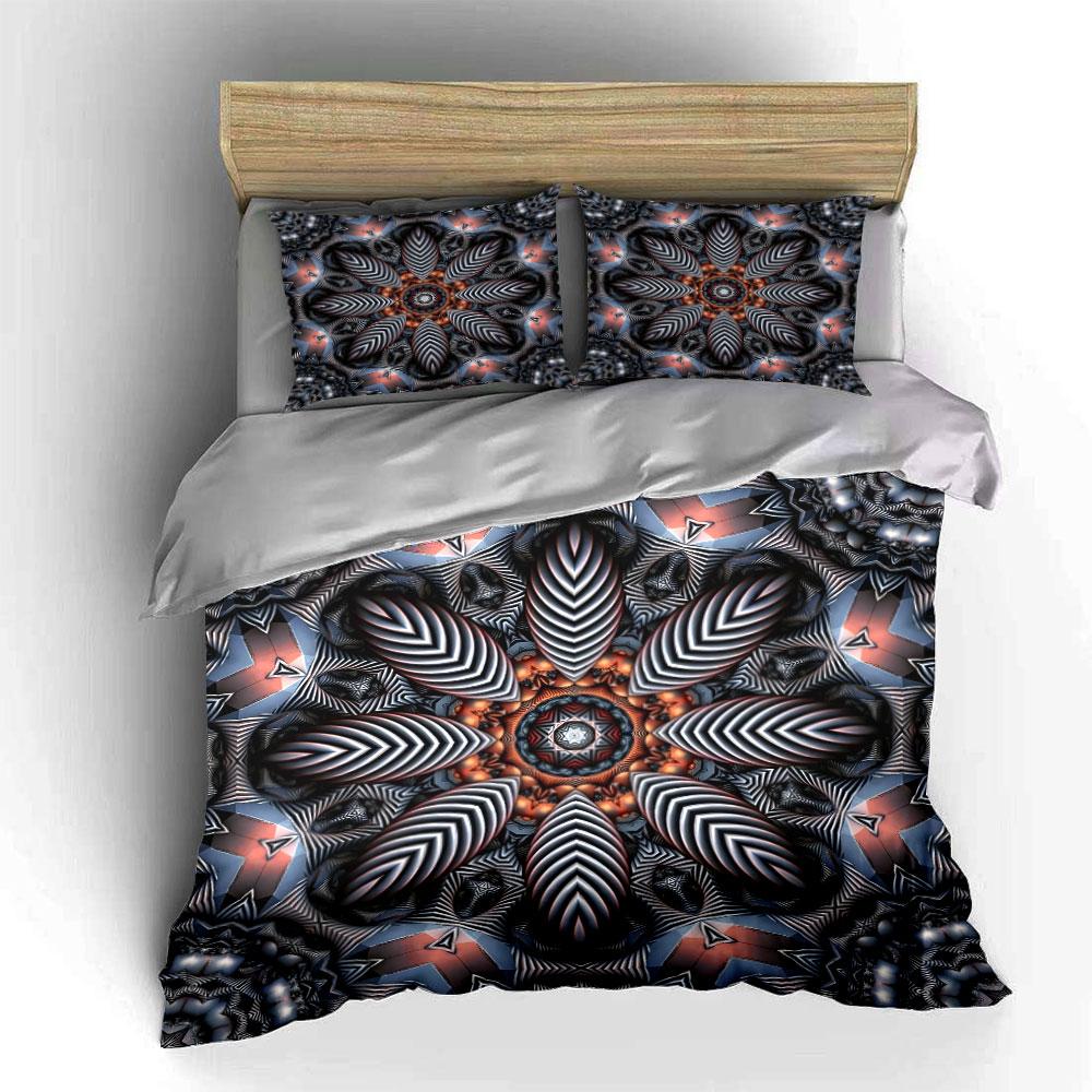 "Hypnotic kaleidoscope bloom." Bedding sets Duvet covers Pillowcases(1* Duvet Cover 2* Pillowcases without duvet insert)