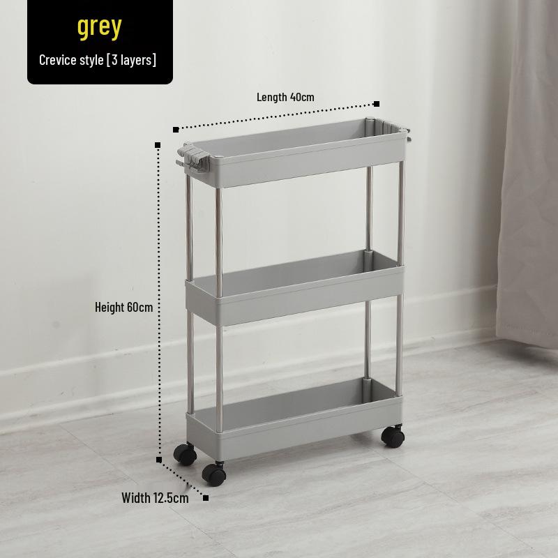 Многоярусная напольная тележка-полка для хранения для ванной и кухни