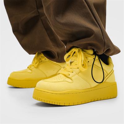 Розово-красные кеды женские новые на платформе, обувь-хлебцы, обувь папы, однотонные, дофаминовые, парные, повседневные