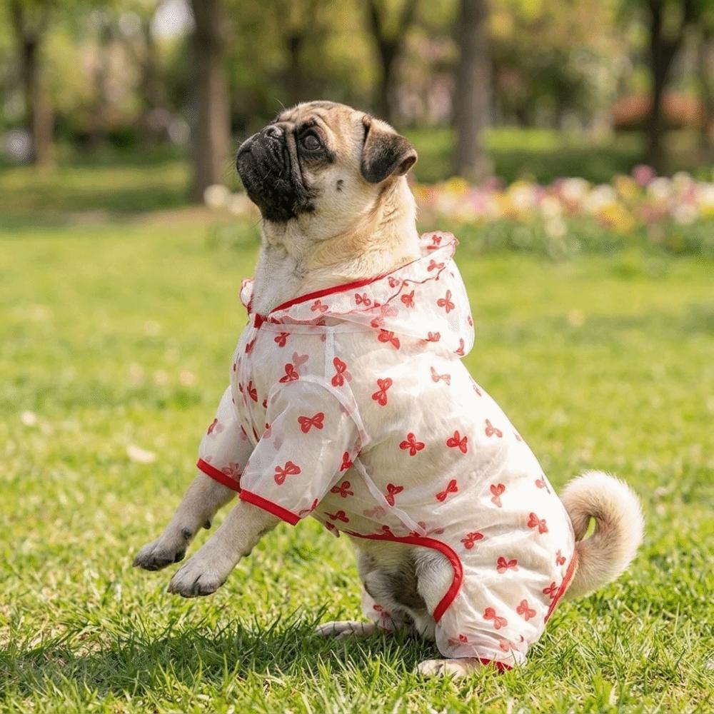 Thin Breathable Dog Sunscreen Clothes Butterfly Pattern Dog Cooling Jumpsuit Summer Season