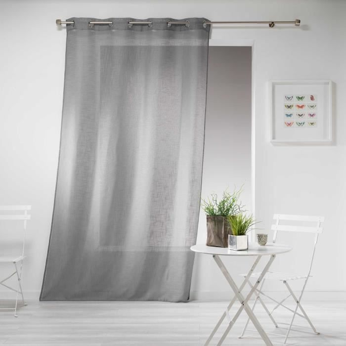 Rideau - Haltonas - Gris - 140x280cm - 100% Polyester - Œillets Métalliques