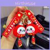 Adorable Cartoon Daruma Panda Keychain Pendant Cute Car Key Ring Accessory