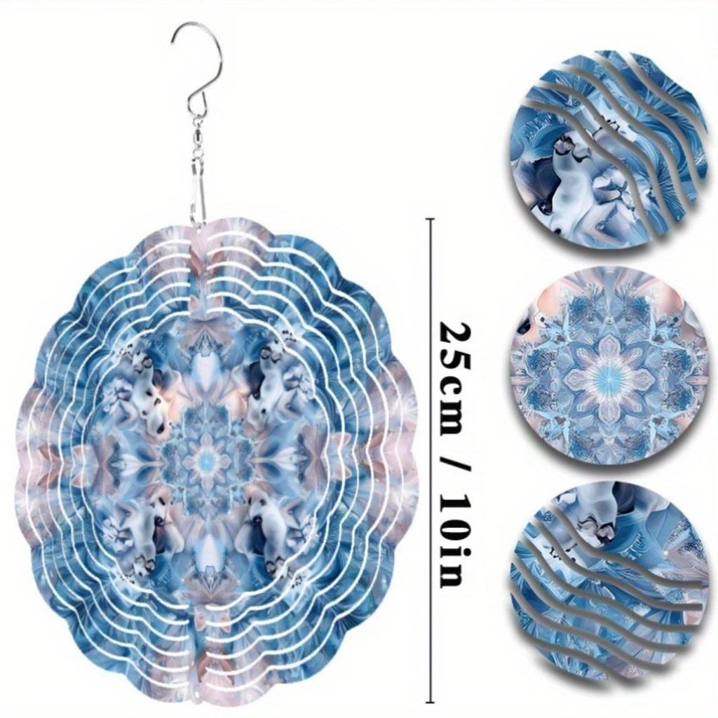 10-дюймовый подвесной ветряной спиннер с дизайном лисы, металлический ветряной колокольчик для декора сада и балкона, крючок с вращением на 360 градусов, не требует электричества, подарок для друзей и семьи