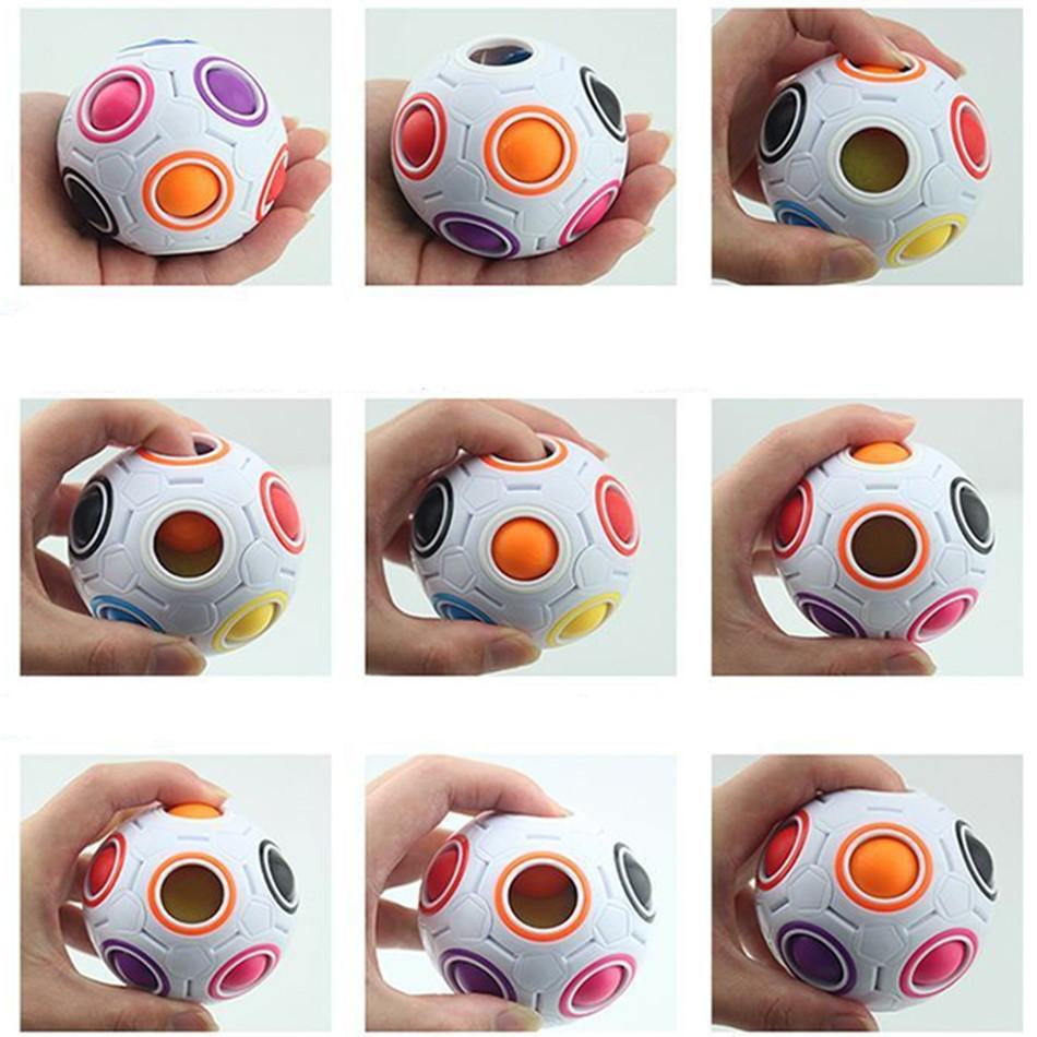 Радужный шар-головоломка, сферический волшебный куб, игрушка для взрослых и детей, пластиковый креативный футбол, обучающие развивающие игрушки, подарки для детей