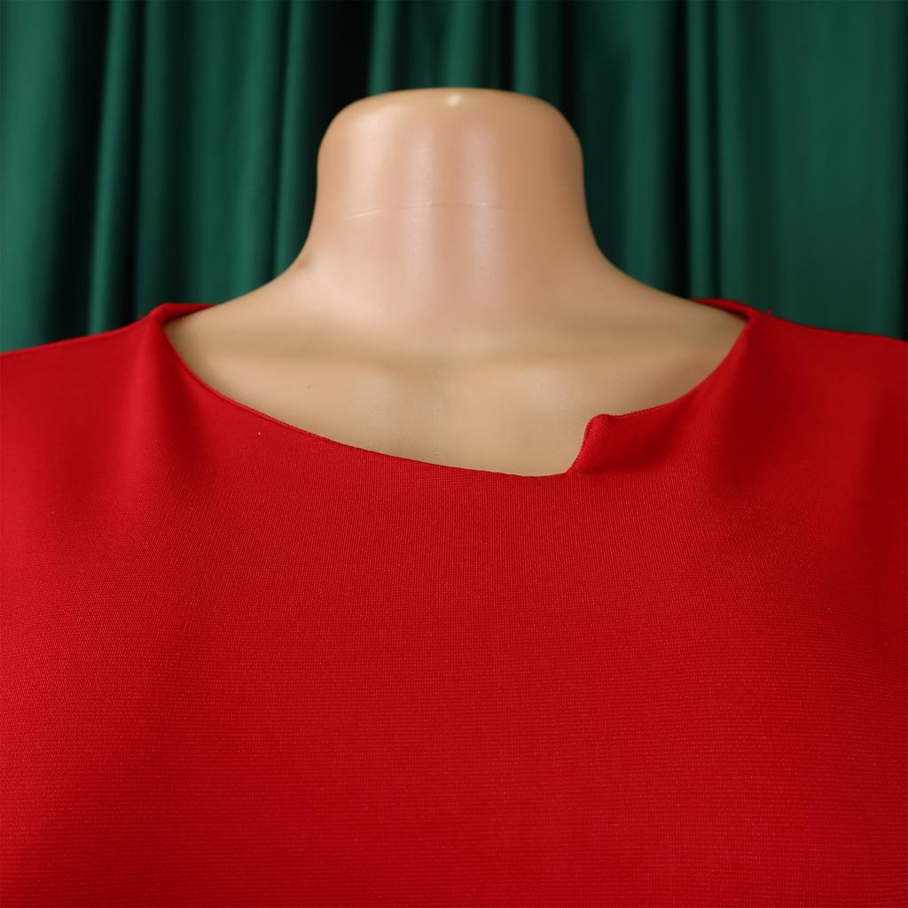 YYFS Женская мода лето весна однотонный принт рукава 3/4 О-образный вырез высокая талия повседневные платья