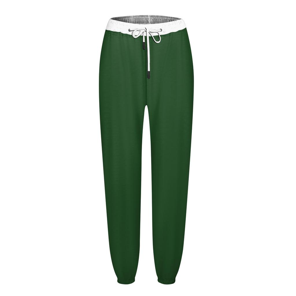 Women's Fashion Sports Color Matching Drawstring Pocket Casual Sweatpants