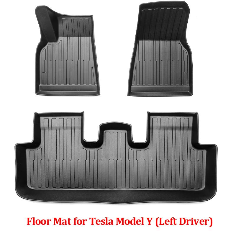 Коврик для багажника Tesla Model Y 2023, полный комплект, всепогодный 3D противоскользящий водонепроницаемый коврик для пола, аксессуары