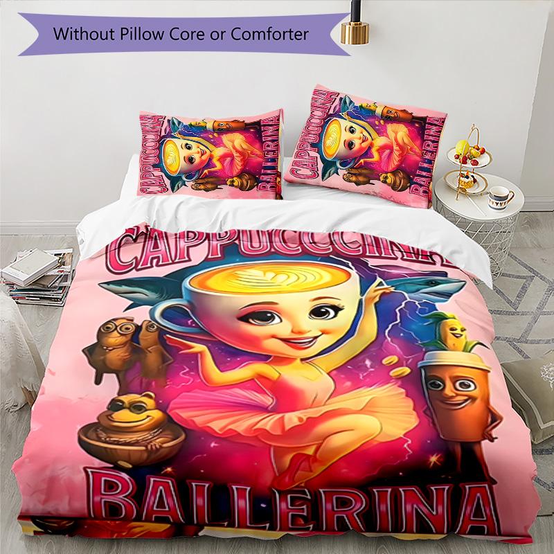 Brainrot 3pcs Bedding Set Duvet Cover Closure Includes 1 Duvet Cover & 2 Pillowcases for All Seasons Bedroom Home Dorm Decor