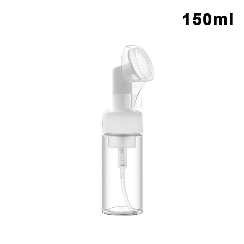100/150/200Ml Empty Froth Foaming Pump Bottle With Silicone Brush Head Press Type Face Cleaning Foam Bottles