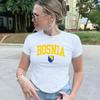 BosniaTee Футболка с флагом Боснии 2026 Лето Новинка Мужская Женская Мода Повседневная Хлопковая Оверсайз Y2K Дышащая Футболка