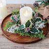 28cm Candlestick Wreath Artificial Flower Pinecone Wreath Candle Holder Wreath  Wedding Decor