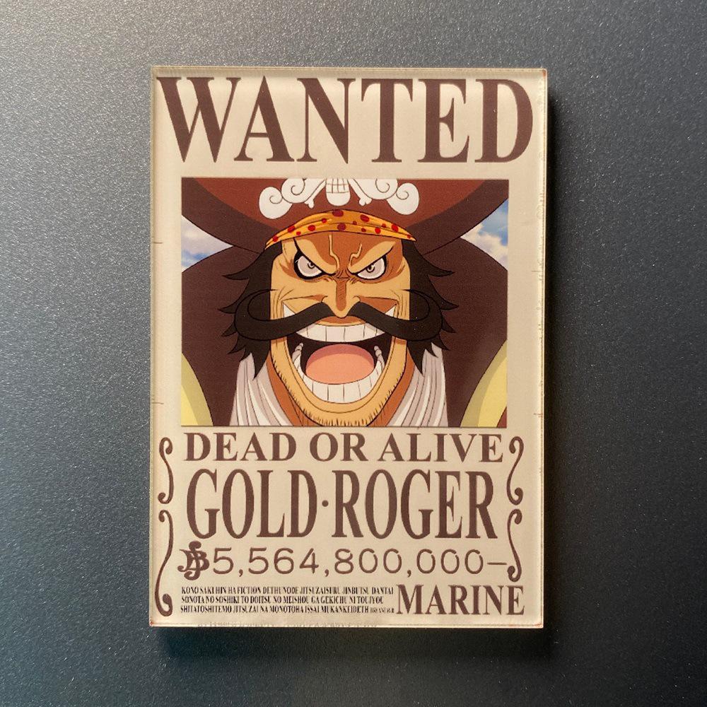 Creative One Piece Wanted Poster Magnet - Anime Cartoon Fridge Decor & Message Sticker