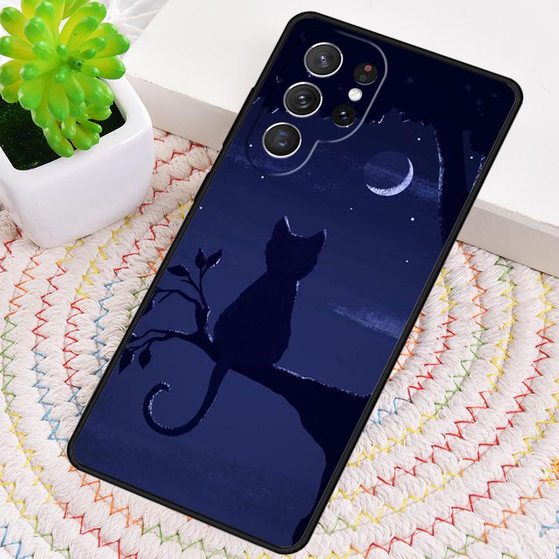 Аниме Лунный Кот Чехол для Телефона для Samsung Galaxy note 10 pro S26 Ultra S23 S24 FE S25 S21 S22 PLUS ударопрочный Чехол