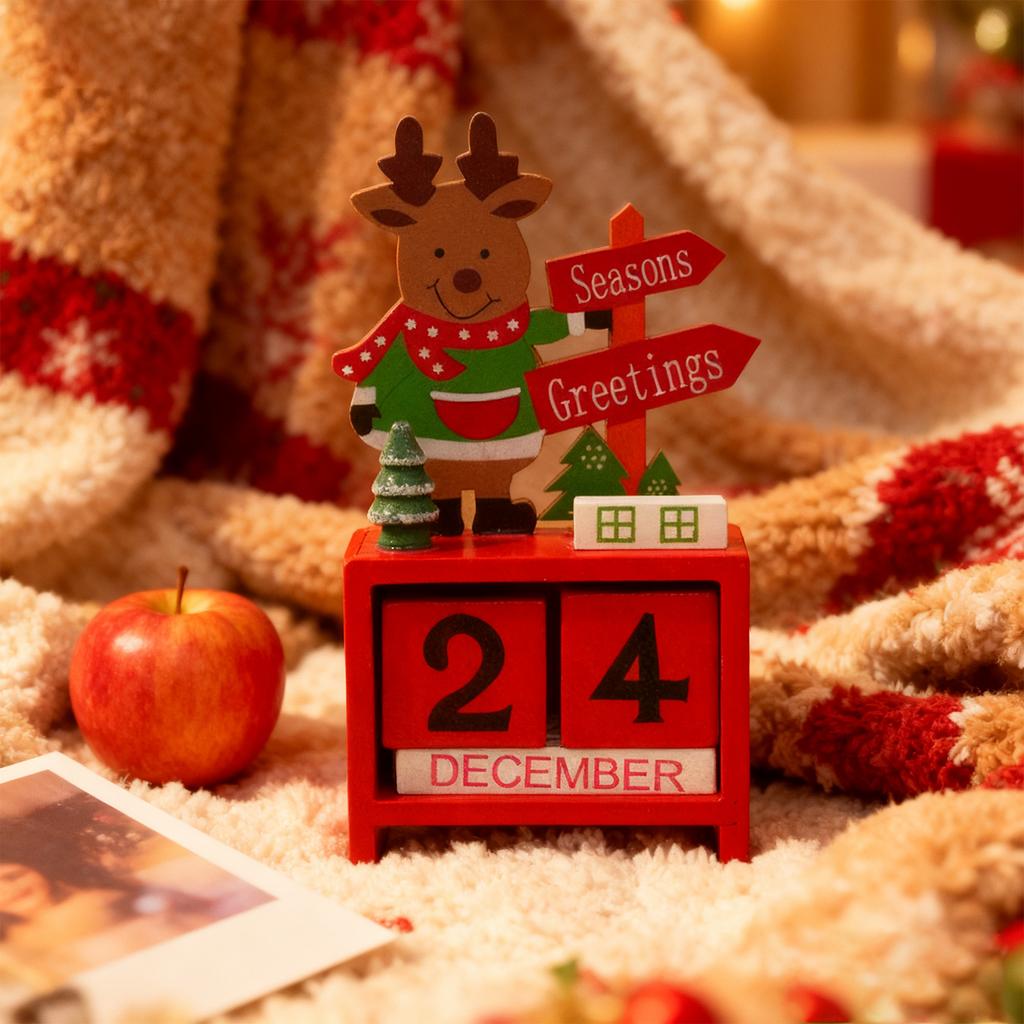 [Необходимый атрибут для отсчета Рождества] Деревянный декор в виде адвент-календаря | Праздничное настольное украшение и календарь обратного отсчета | Идеальный рождественский подарок для домашнего декора.