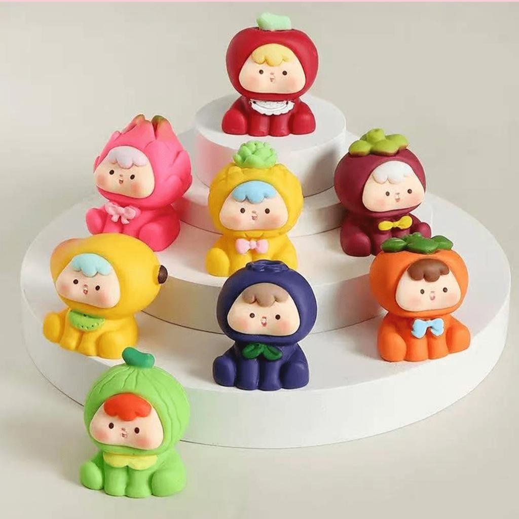 2 шт. Случайный стиль, Новая матовая милая фруктовая фигурка в слепой коробке, Креативное настольное украшение, Декор для автомобиля, Брелок, Универсальный для различных сценариев! Случайный стиль