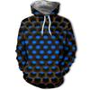 Honeycomb Hollow Dot Fleece Hoodie, Men's Thick Warm Autumn Winter Sweatshirt, 3D Mesh Spots Print Pullover for Avant-garde Street Shots