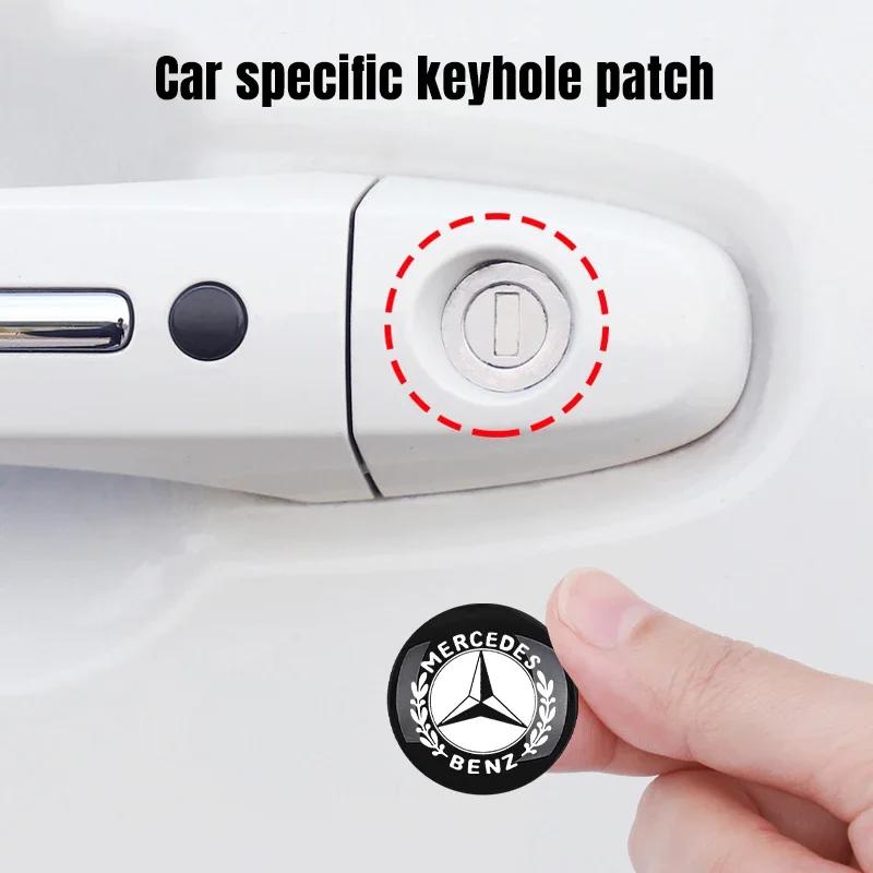 VCJ1  4Pcs Car styling Lock Keyhole Stickers Decoration Protection For Mercedes Benz C180 C200 C260 C300 W108 W124 W126 W140 W168 W169
