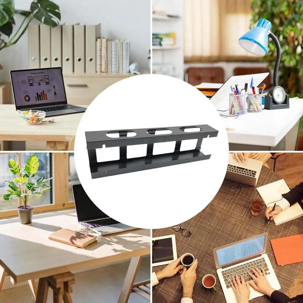 Efficient Desk Cable Management Plastic Horizontal Cord Organizer White Wire Organizer Cables
